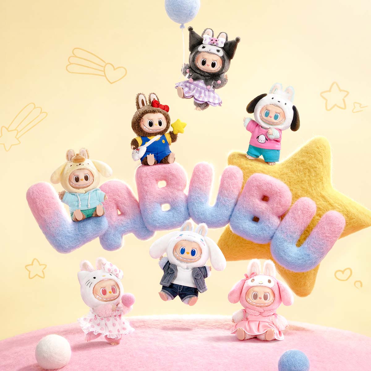 Pop Mart - The Monsters -  Hello Kitty and Friends Series - Vinyl Plush Pendant - Blindbox