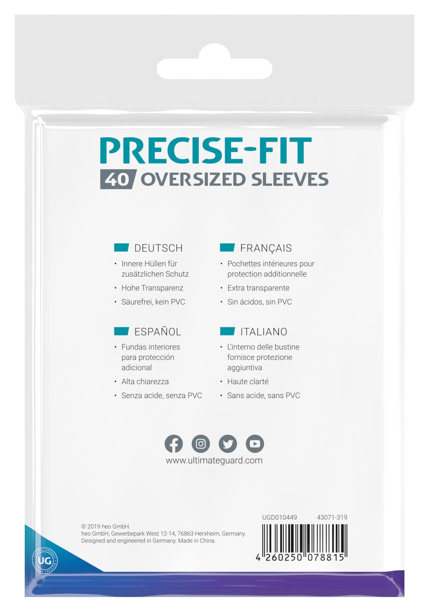 Ultimate Guard - Standard Size Sleeves - Precise-Fit Oversized Toploading [40]